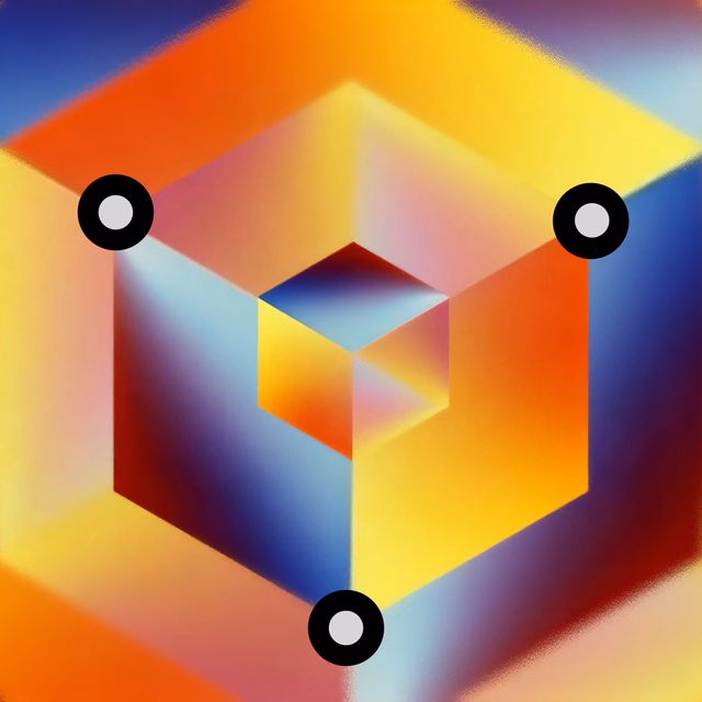 Colorful digital interface composition for visual design