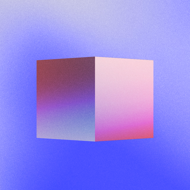Minimal 3D cube representing a structured digital system