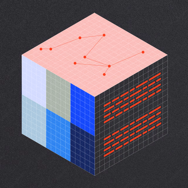 Data cube representing automated SEO analysis and optimization